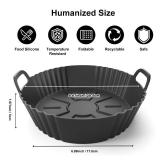 Round Silicone Air Fryer Liners 3Pack, Ninja AF101 & AF161 Silicone Liners for 4-5.3QT, Reusable Air Fryer Accessories Food Grade Liners, Compatible with Ninja, COSORI, Tefal, Bear, Chefman - Retail: 