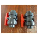 2 Pack PVC True Union Ball Valve NPT Threaded with Full Port, EPDM O-Rings, and Reversible PTFE Seats, Rated at 200 PSI (3/4 Inch NPT Threaded) - Retail: $19