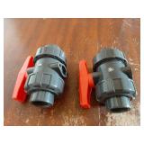 2 Pack PVC True Union Ball Valve NPT Threaded with Full Port, EPDM O-Rings, and Reversible PTFE Seats, Rated at 200 PSI (3/4 Inch NPT Threaded) - Retail: $19