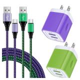 USB Type C Charger Dual Port Samsung Wall Charger Plug Fast Charging Block with 2Pack 6Ft C Cord for Samsung Galaxy iPhone, Google Pixel - Retail: $12