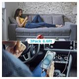 Apple MFi Certified, iPhone 17 Fast Charger Cable Carplay Cable, 6FT 60W 3Pack USB A to USB C Braided Cable Compatible with iPhone 17 Air 16 15 Pro Max, iPad, iPad Air, Mini Carlife Car Cord Galaxy - 