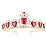 Descendant Queen of Hearts Costume Descendant 4 Gold Tiara Jewelry Set Rise of Red Cosplay for Girls Teen Halloween - Retail: $12