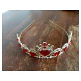 Descendant Queen of Hearts Costume Descendant 4 Gold Tiara Jewelry Set Rise of Red Cosplay for Girls Teen Halloween - Retail: $12
