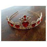 Descendant Queen of Hearts Costume Descendant 4 Gold Tiara Jewelry Set Rise of Red Cosplay for Girls Teen Halloween - Retail: $12