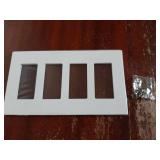 Screwless Wall Plate, 4-Gang Light Switch Covers, Decor Outlet Cover Plate, Standard Size 4.68X8.34, Impact Resistant, White - Retail: $7