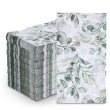 100Pcs Disposable Greenery Guest Napkins Paper Disposable Hand Towels Green Leaves Decorative Paper Dinner Hand Napkin for Bathroom Baby Shower Party Supplies Table Decor - Retail: $16