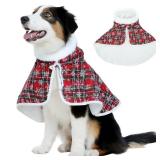 Dog Costume Christmas, Large Size, Winter-Warm, Morning Frost Walks, Quick-Potty, Easy Outing Prep, Xmas Dogs Capes - Retail: $19