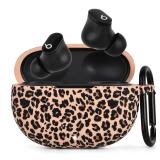 AIRSPO Case for Beats Studio Buds/Beats Studio Buds Plus Case Cover 2021/2023 Silicone Floral Printed Protective Beats Studio Buds Earbuds Headphones Case Cover Skin with Keychain (Khaki/Leopard) - Re