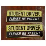 2pcs Student Driver Magnet for Car, Safety Warning Be Patient New Driver Sticker-Colorful, Effective, Weather Resistant Bumper Sticker Magnetic Reflective Rookie Drive (Yellow) - Retail: $7