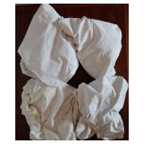 4 Pack Bar Stool Covers with Backs, Waterproof Stretch PU Leather Slipcovers for Counter Height Chairs 14-17" Wide, Washable for Kitchen Pub Cafe (White) - Retail: $27"