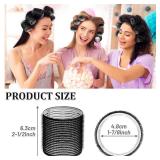 Big Self-Grip Hair Curlers Rollers with Stainless Steel Duckbill Clips for Long, Medium, Thick Hair and Bangs Volume (Black) - Retail: $10