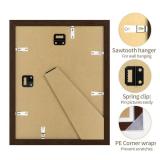 YESKAY 8.5x11 Picture Frame - 8.5 x 11 Photo Frame Made of Solid Oak Wood and Real Glass,Display Picture 2 Opening 5x7 with Mat or 8.5x11 Without Mat for Wall & Tabletop(Color Walnut) - Retail: $24