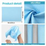 40 Pack Cleaning Cloth Reusable Kitchen Towels Fish Scale Microfiber Polishing Cloth for Windows Glass Mirrors No Watermark, 12 x 16 Inches(Gray Blue) - Retail: $20