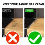 Stainless Steel Stove Gap Covers (2PCS), Stove Gap Filler, Stove Guard for Kitchen Oven Counter Side Gap, Range Trim Kit, Easy Clean and Heat Resistant, Adjustable Length 13.8 to 27.5" - Retail: $20"