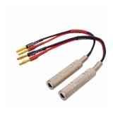 2-Packs 1/4 Inch TS Female to Banana Plug, 6.35mm Female Jack to Banana Plug Speaker, Flexible Silicone Audio Banana Plugs for Speaker Wire(6 inch) - Retail: $9
