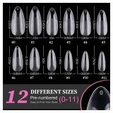 600pcs Almond Nail Tips Medium Fake Nails - Soft Gel Nail Tips Almond Shape Clear Acrylic Nails Tips for Nail Extensions, 12 Sizes Gel Nails Press ons Manicure Salon Home DIY - Retail: $9