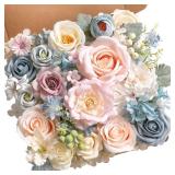 Serra Flora Artificial Flowers Combo Box Set Faux Flowers Bulk Flower Leaf with Stems Arrangements for DIY Wedding Bouquets Party Table Centerpieces Home Decorations Indoor Outdoor - Retail: $23