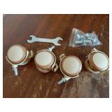 2 Stem Casters Replacement Casters 4Pcs Threaded Swivel Furniture Caster Wheels with Brakes 90Lbs (M8-1.25 x 15mm) - Retail: $10"