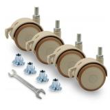 2 Stem Casters Replacement Casters 4Pcs Threaded Swivel Furniture Caster Wheels with Brakes 90Lbs (M8-1.25 x 15mm) - Retail: $10"