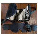 Travel Pillows for Airplanes, Airplane Pillow for Long Flight Car Road Trip, Airplane Head Strap with Sleep Eye Mask, 360Â° Support Headrest, Stop Bobblehead Travel Neck Pillow, Stripe Black - Retai