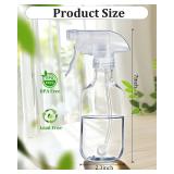 2 Pack 360Â° Spray Bottles, 10 oz Plastic Small Containers with Adjustable Spray Nozzles, Spray Bottles for Hair, Cleaning Solutions, BBQ and Plants Clear - Retail: $10
