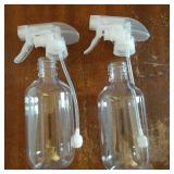 2 Pack 360Â° Spray Bottles, 10 oz Plastic Small Containers with Adjustable Spray Nozzles, Spray Bottles for Hair, Cleaning Solutions, BBQ and Plants Clear - Retail: $10