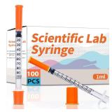 1ml/cc 29G 1/2 Inch Syringes, U-100 Scientific Lab Syringe, Individual Wrapped, 100 Pack - Retail: $26