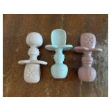 Silicone Baby Spoons Self Feeding 6+ Months - Infant Toddler Utensils - First Stage Baby Led Weaning Feeding Supplies - Set of 3 Pack - Retail: $10
