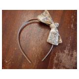 Sparkly Sequin Hair Bow Headband for Girls, Kids, and Toddlers - Fashion Cute Boutique Style Hair Accessory - 1 Piece (Gold) - Retail: $8