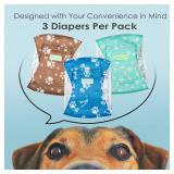 Washable Male Dog Belly Band - Pack of 3 - Washable Male Dog Belly Wrap, Small Doggie Diapers for Doggy Puppy (Bone, Small) - Retail: $15
