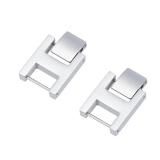 2 PCS Silver Watch or Bracelet Fold Over Clasp Stainless Steel Watch Extension Clasp Square Metal Strap Replacement Accessories for Jewelry Making Women DIY Craft Supply,24x16mm - Retail: $11