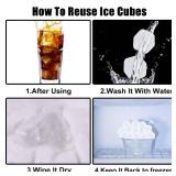 60 Pack Reusable Ice Cubes - Non Melting, Refreezable Plastic Ice Cubes for Drinks | Keep Whiskey, Wine, Cocktails, Coffee Cold Without Watering Down | BPA Free (Transparent) - Retail: $14