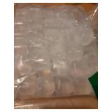 60 Pack Reusable Ice Cubes - Non Melting, Refreezable Plastic Ice Cubes for Drinks | Keep Whiskey, Wine, Cocktails, Coffee Cold Without Watering Down | BPA Free (Transparent) - Retail: $14