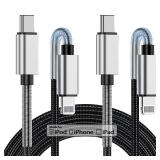 2Pack 10ft iPhone Fast Charger Cable, [Apple MFi Certified] Long USB C to Lightning Cable 10 Foot, High Fast 10 Feet Apple Charging Cord for Apple iPhone 14/14 Pro Max/13 Mini/12/11/XS/XR/8/7Plus,iPad