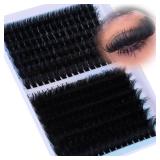Lash Clusters 160D+260D Eyelash Clusters 12-24mm Long Lash Extension Thick Cluster Eyelash Extensions Volume Strip Mink Lashes Cluster Dramatic Full Salon Look Mega Eyelashes. A few messed up on the b