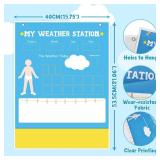 My First Daily Felt Calendar, Weather Station for Kids- Interactive Preschool Learning Toy Weather Forecast Board, Clothing Cards & Dress-Up Activity Center - Retail: $22