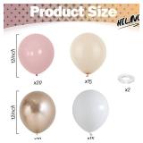 Nude Dusty Pink Balloons Set, 60Pcs 12 Inch Retro Blush Pink Apricot Helium Balloon with Beige White Champagne Gold Latex Neutral Balloons for Birthday Wedding Baby Bridal Shower Party Decorations - R