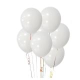 White Balloons 100 Pack 12 Inch White Latex Party Balloons with 2 Rolls of Ribbon Helium Balloons for Wedding Birthday Party Baby Shower Engagement Anniversary Decorations - Retail: $7