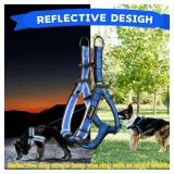 Dog Harness, No Pull, Reflective, Adjustable, Stops Pets from Pulling and Choking, Medium/Large, Blue, XL - Retail: $24