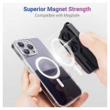 PROfezzion 2-in-1 for MagSafe Wallet Stand, RFID Blocking Magnetic Card Holder Fit 4 Cards, Heavy Duty Hardshell Wallet for iPhone 17 16 15 14 13 12 Pro Max Plus & MagSafe Case (Not for 13/12 Mini) - 