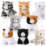8 Pcs Cat Stuffed Animals Bulk Plush Pets 5 Inch Cute Assorted Plush Cats Horse for Birthday Halloween Christmas Party Favors Favors(Long Hair Cat) - Retail: $27