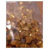 150PCS Gold Acrylic Ice Rocks â Faux Gems Nuggets Vase Fillers Pot of Gold, Glitter Party Decorations, DIY Crafts & Table Scatter - Retail: $8