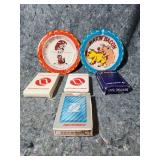 1960s Tin Plates and Airline Playing Cards Collection