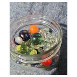 Mixed Glass Marble Collection in Mason Jar