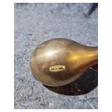 Brass Pear Bell with Leaf Detail
