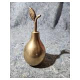 Brass Pear Bell with Leaf Detail