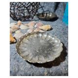 Decorative Metal Bowl Set with Seashells