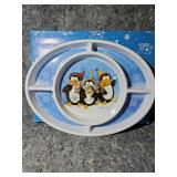 Snow Collectors Winter Penguin Divided Serving Dish