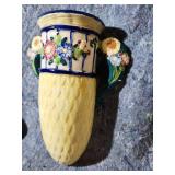 Floral Ceramic Wall Pocket Vase