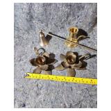 Metal Flower Candlestick Holders - Matching Pair is Made in India